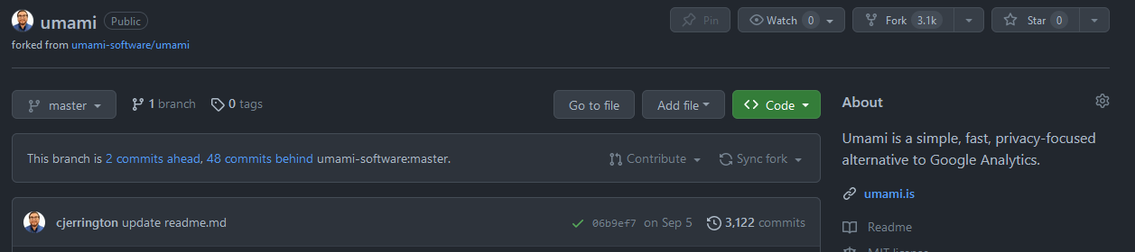 GitHub fork where you can sync the repository